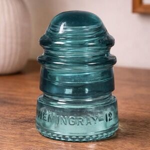 Vintage Hemingray No 12 Glass Insulator Aqua Utility Glass